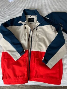 Cole Haan Colorblock Lightweight Jacket in Navy, Cream & Red